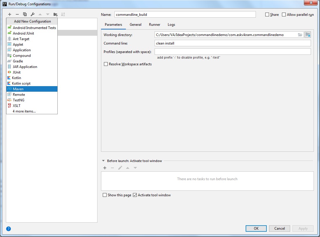 Adding new configuration