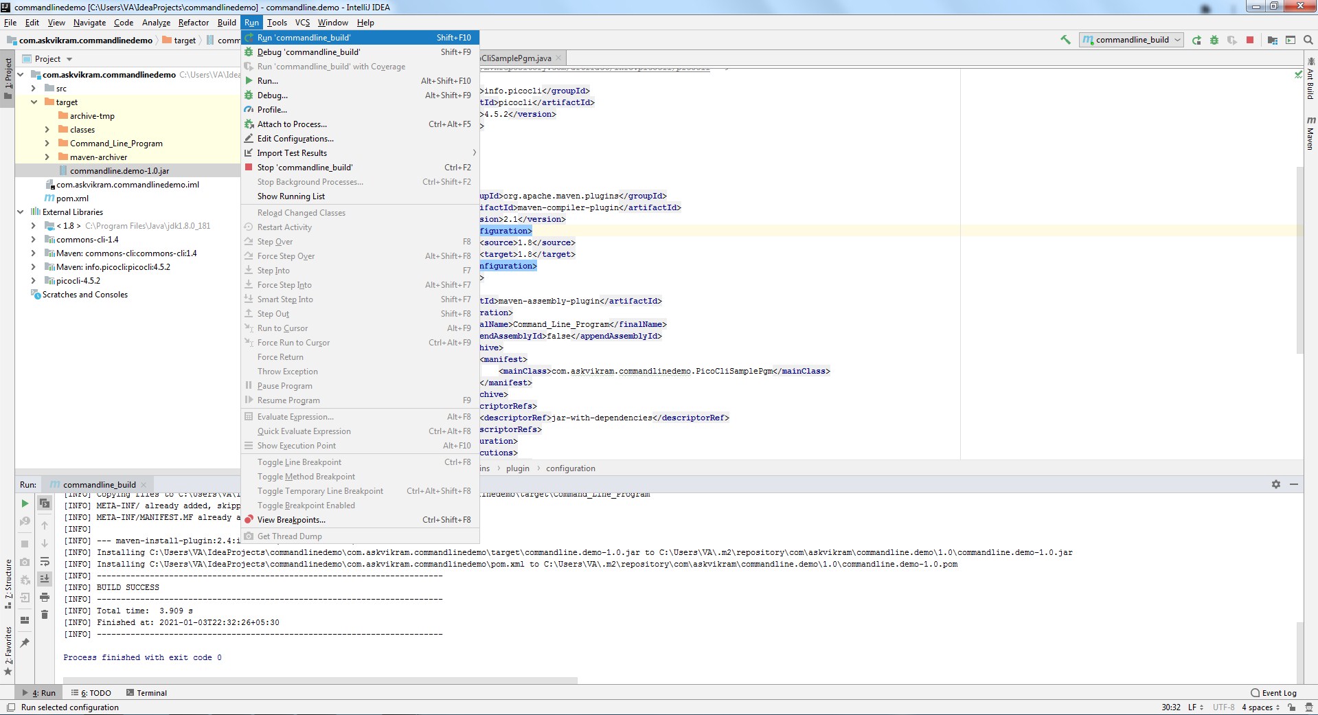 Run configuration