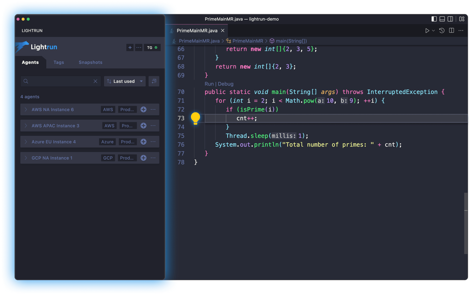 Lightrun in VSCode