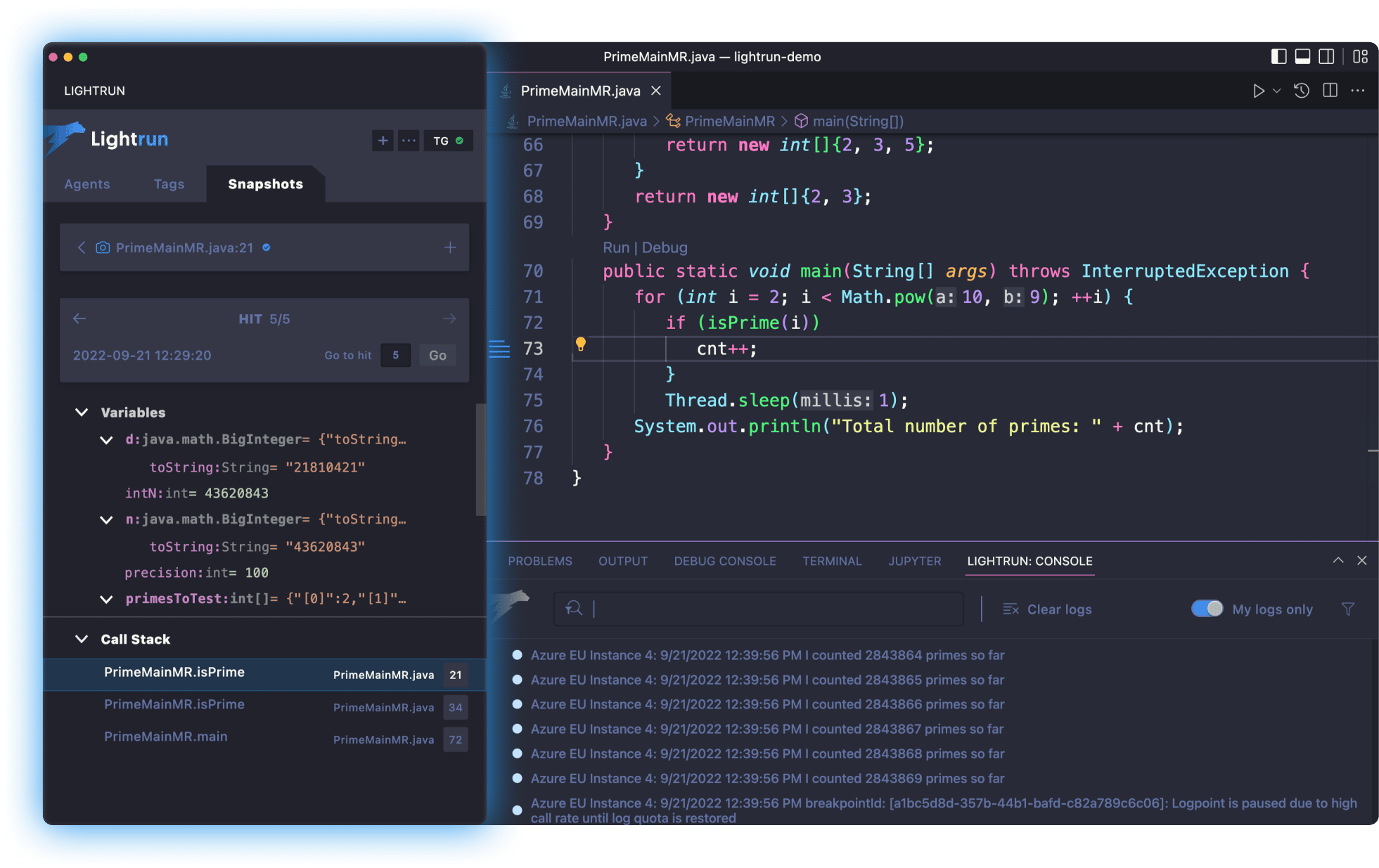Lightrun plugin in VS Code