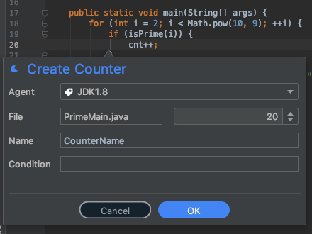 Creating a counter with Lightrun