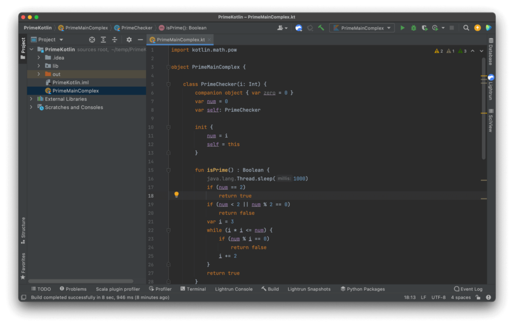Kotlin application in IntelliJ IDEA