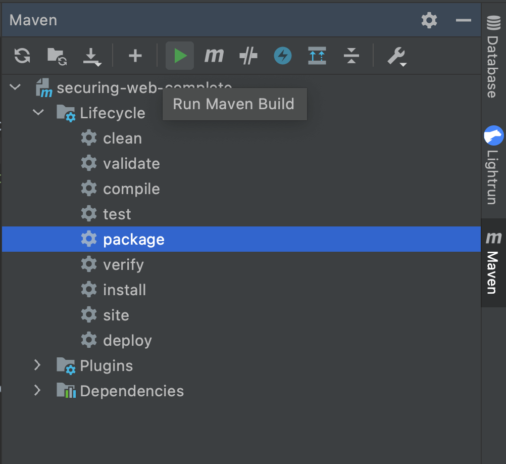 Maven tool window in IntelliJ IDEA