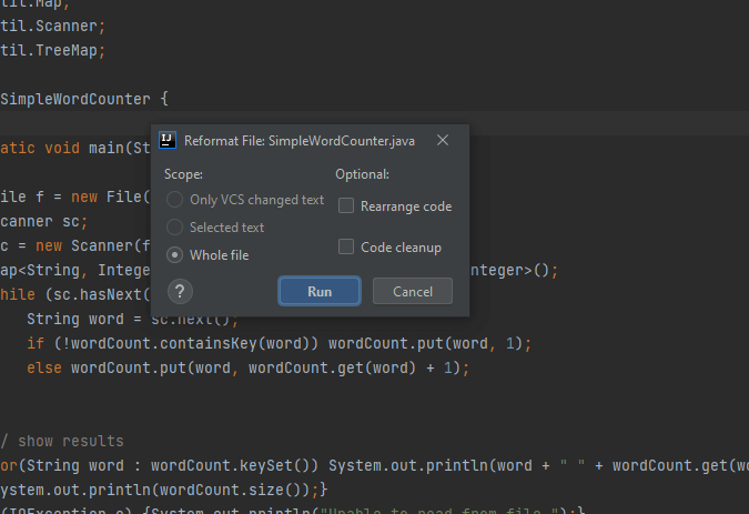 reformat file