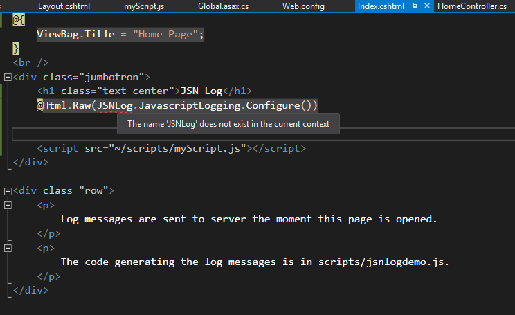 JSNLog example